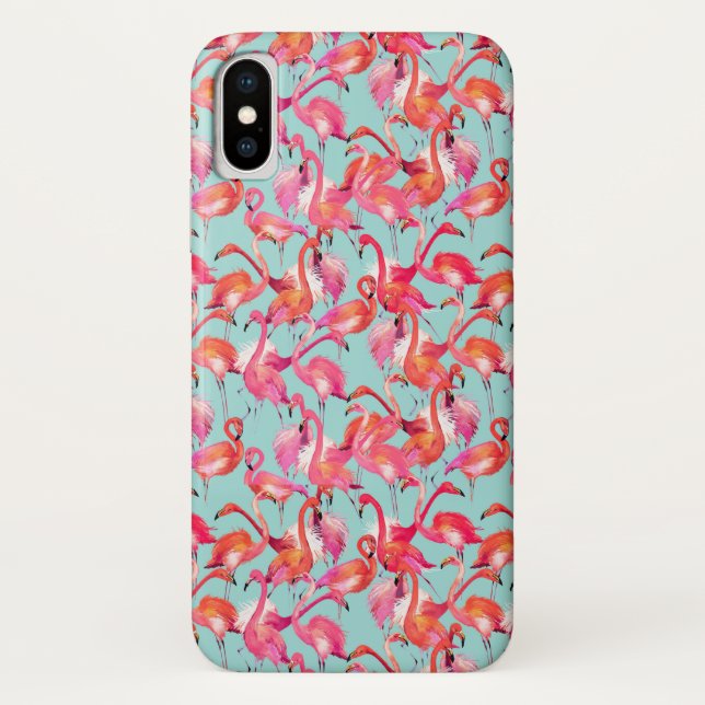 Capa Para iPhone, Case-Mate Flamingos da aguarela recolhidos (Verso)