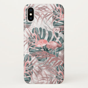 Capa Para iPhone Da Case-Mate Flamingos Tropicais Rosa Dourado Folhas e Mármore