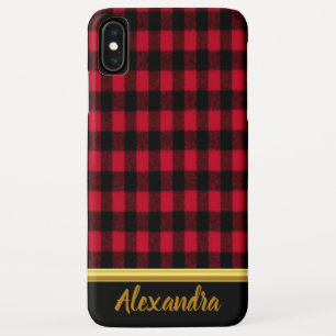 Capa Para iPhone Da Case-Mate Flannel Buffalo Xadrez Textura vermelha de lenhado