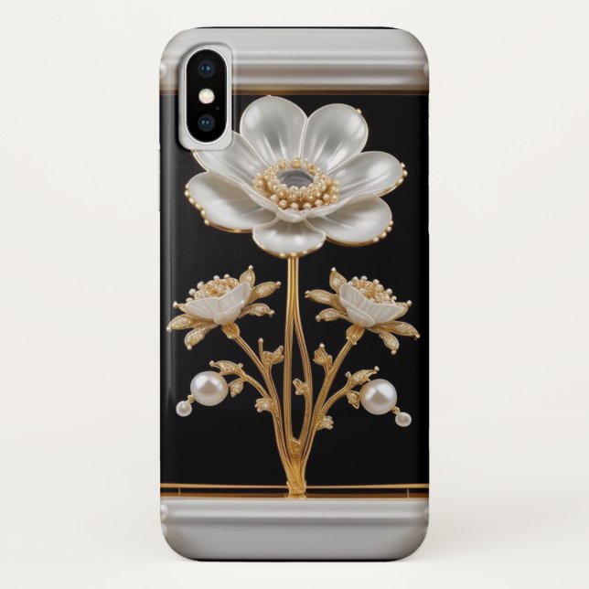Capa Para iPhone, Case-Mate Flor Branca Luxuosa (Verso)
