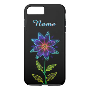 Capa iPhone 8 Plus/7 Plus Flor Brilhante com Acentos de Neon