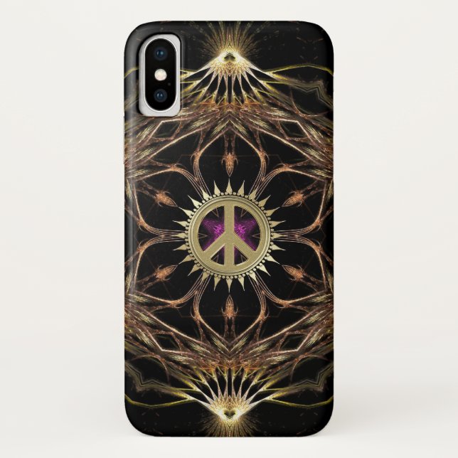 Capa Para iPhone, Case-Mate Flor da Paz Biológica Boêmia (Verso)