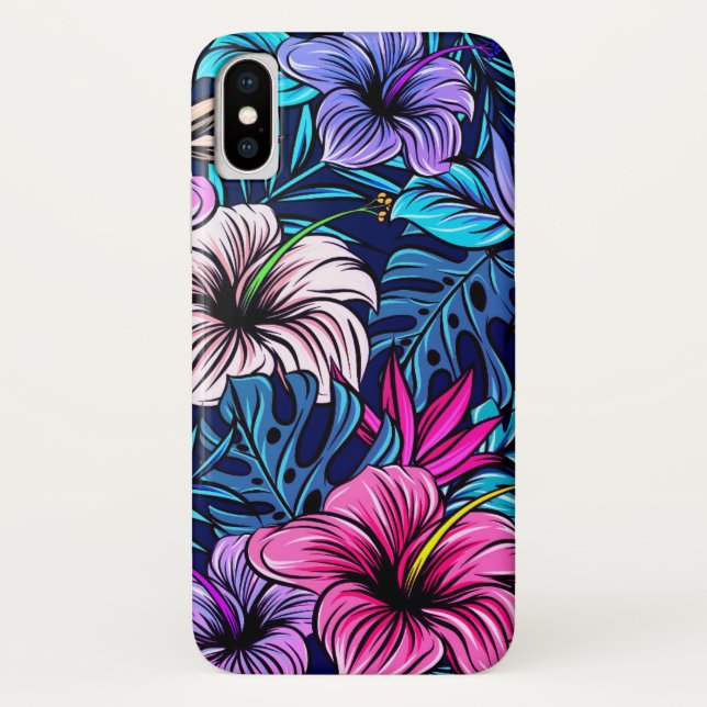 Capa Para iPhone, Case-Mate Flor de Hibiscus Tropical Rosa (Verso)
