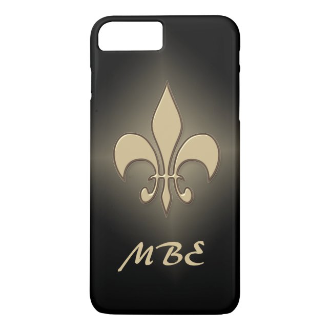 Capa Para iPhone, Case-Mate Flor de lis Dourado preta (Verso)