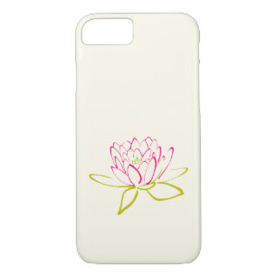 Capa iPhone 8/ 7 Flor de Lotus/Lily de Água num Fundo de Creme