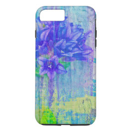 Capa iPhone 8 Plus/7 Plus Flor em Violeta Azul