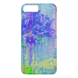 Capa iPhone 8 Plus/7 Plus Flor em Violeta Azul