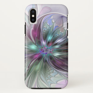 Capa Para iPhone Da Case-Mate Flor moderna do Fractal do abstrato colorido da