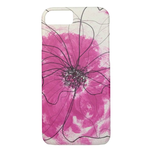 Capa Para iPhone, Case-Mate Flor original do abstrato do rosa (Verso)