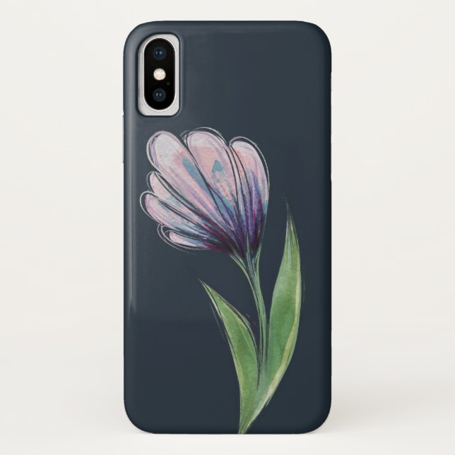 Capa Para iPhone, Case-Mate Flor púrpura macia (Verso)