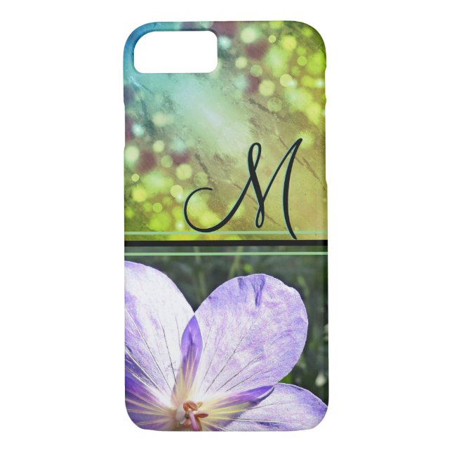 Capa Para iPhone, Case-Mate Flor púrpura Sol (monograma) (Verso)