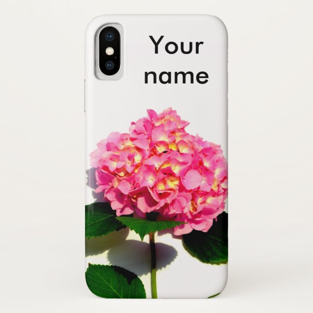 Capa Para iPhone, Case-Mate Flor rosa-rosa-rosa-hidrangea-rosa (Verso)