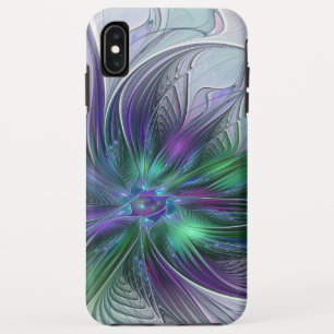 Capa Para iPhone Da Case-Mate Flor Verde Roxo Moderna Abstrato de Arte Fractal