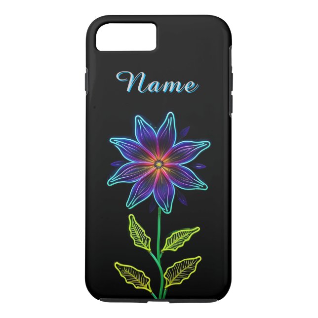 Capa Para iPhone, Case-Mate Flor vibrante e luminosa com Acentos de Neon (Verso)