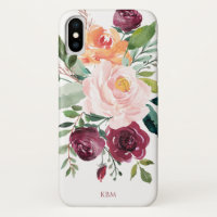 Floral de Aquarela Russa com Monograma