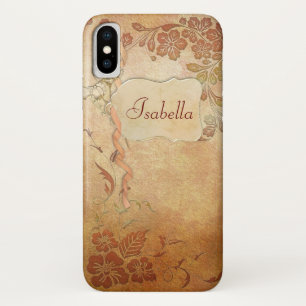 Capa Para iPhone Da Case-Mate Floral Dourado do vintage personalizado