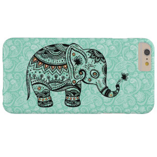 Capa Barely There Para iPhone 6 Plus Floral e Elefante Retro Verde Preto e Azul