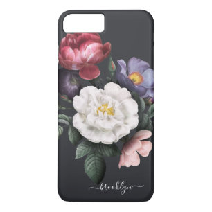 Capa iPhone 8 Plus/7 Plus Floral Escuro em Preto Signature