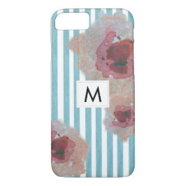 Capa iPhone 8/ 7 Floral Monograma Com na moda Striped Boho