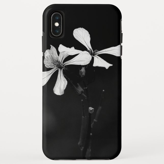 Capa Para iPhone, Case-Mate floral preto e branco mínimo (Verso)