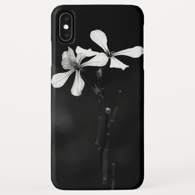 Capa Para iPhone, Case-Mate floral preto e branco mínimo (Verso)
