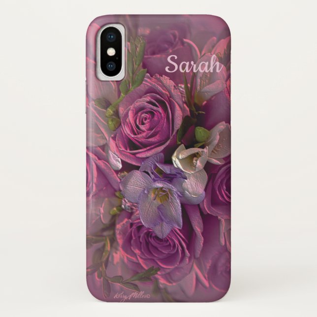 Capa Para iPhone, Case-Mate Floral Rosa e Roxo (Verso)