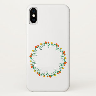 Capa Para iPhone Da Case-Mate Floral round frame with yellow and red rose flower
