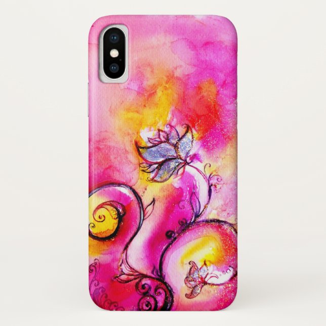 Capa Para iPhone, Case-Mate FLORAS CAPRICHOSAS rosa amarelo roxo (Verso)