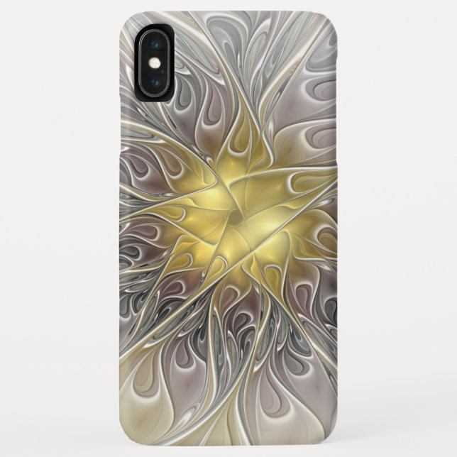 Capa Para iPhone, Case-Mate Floreio Com Dourada Flor Fractal Abstrato Moderna (Verso)