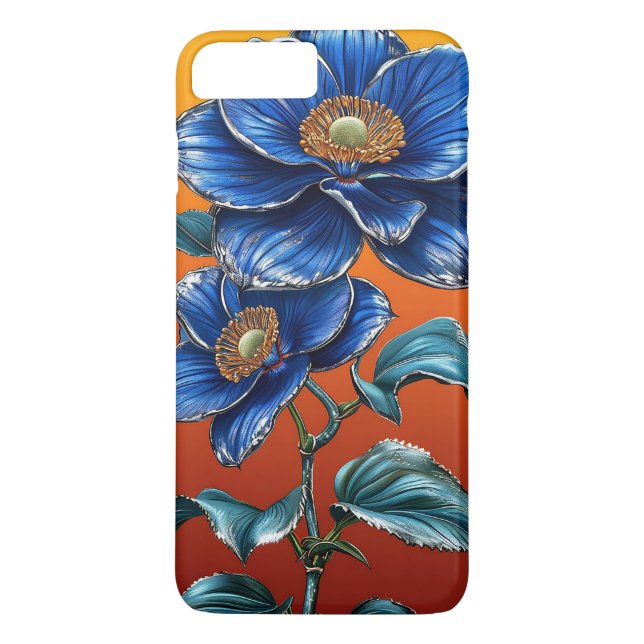 Capa Para iPhone, Case-Mate Flores azuis (Verso)