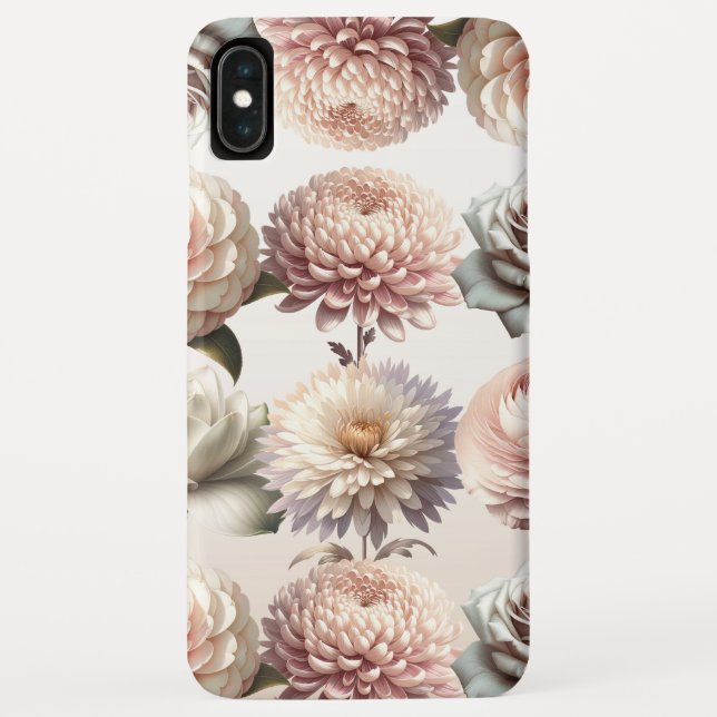 Capa Para iPhone, Case-Mate Flores Brancas Cremosas Rosa Pêssego Floral (Verso)