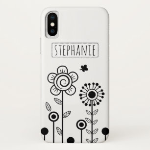 Capa Para iPhone Da Case-Mate Flores brancas e pretas e florais