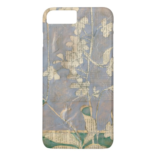 Capa Para iPhone, Case-Mate Flores Brancas no Fundo de Newsprint (Verso)