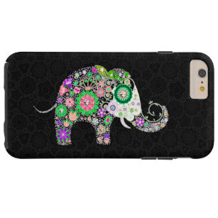 Capa Tough Para iPhone 6 Plus Flores Coloridas Bonitas Elefante 2a