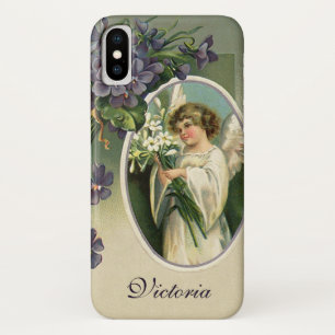 Capa Para iPhone X Flores de Anjo da Páscoa Religiosas Vitorianas Ant