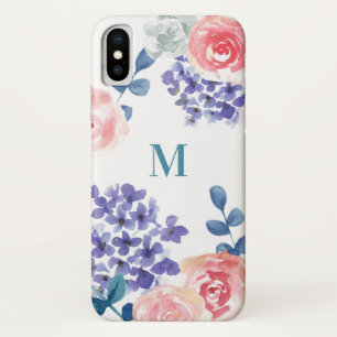 Capa Para iPhone Da Case-Mate Flores de Aquarela de Boho Quadrado Monograma