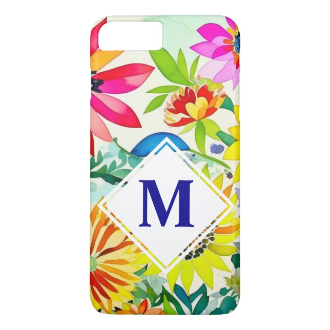 Capa Para iPhone, Case-Mate Flores De Aquarelas Monograma (Verso)
