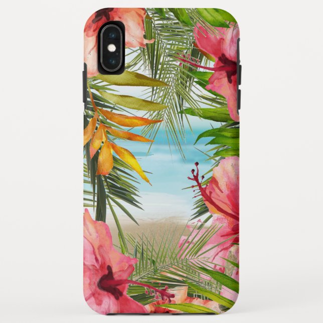 Capa Para iPhone, Case-Mate Flores de Hibisco do Paraíso das Ilhas Tropicais (Verso)