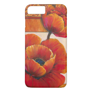 Capa Para iPhone Da Case-Mate Flores de Papoila no Fundo de Tom e Laranja