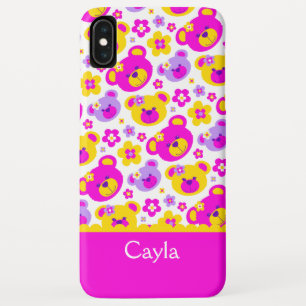 Capa Para iPhone XS Max Flores de ursos de pelúcia denominadas amarelo-ros