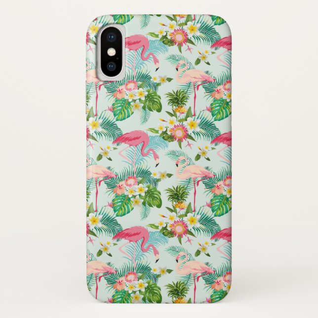 Capa Para iPhone, Case-Mate Flores E Aves Tropicais| Adicione Seu Inicial (Verso)