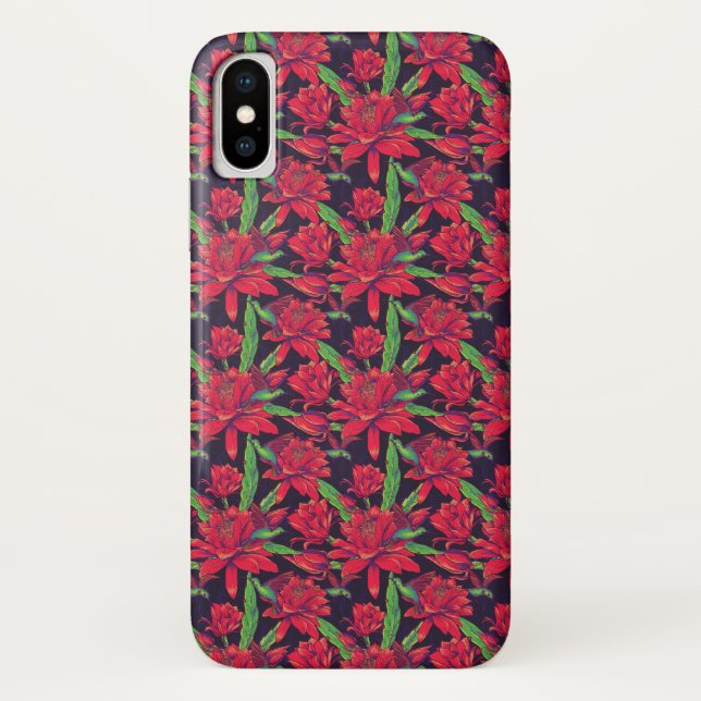 Capa Para iPhone, Case-Mate Flores e colibris (Verso)