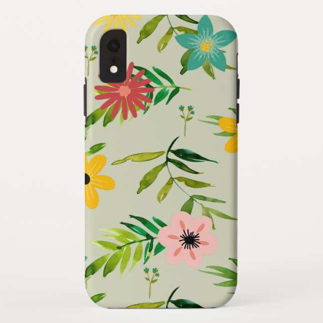 Capa Para iPhone, Case-Mate Flores e Folhas bonito mistas (Verso)