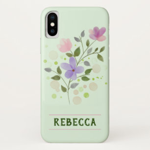Capa Para iPhone Da Case-Mate Flores e Nome Personalizado Rebecca