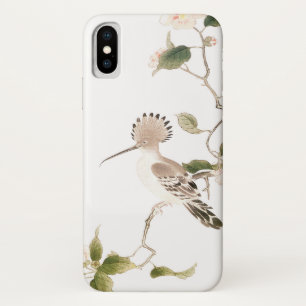 Capa Para iPhone X Flores e pássaros do primavera de Japão