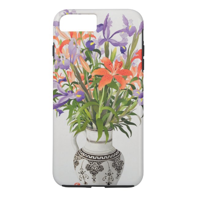 Capa Para iPhone, Case-Mate Flores em um jarro preto e branco (Verso)