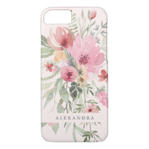 Capa Para iPhone Da Case-Mate Flores florais da aguarela do primavera   com seu