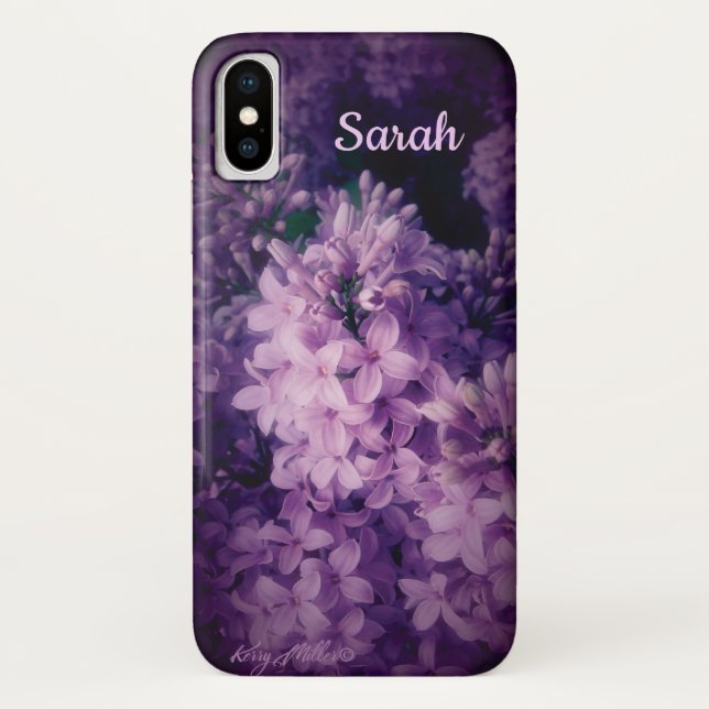 Capa Para iPhone, Case-Mate Flores Lilás Roxas Elegantes (Verso)