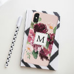 Capa Para iPhone Da Case-Mate Flores Modernas de Aquarela Monograma<br><div class="desc">Flores Modernas de Aquarela Monograma</div>