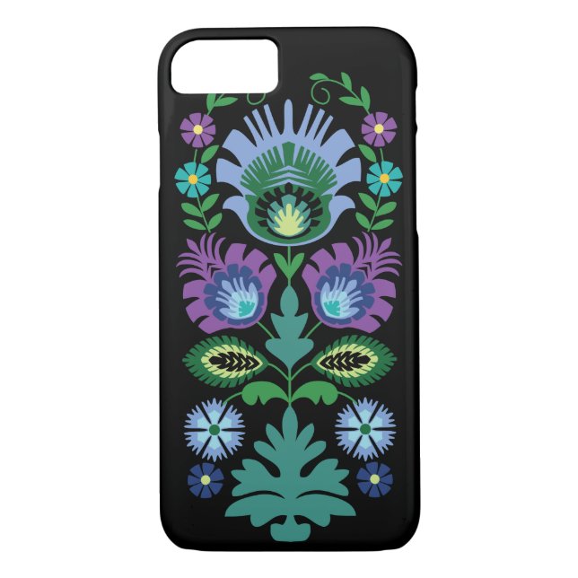 Capa Para iPhone, Case-Mate Flores Poloneses Azul Claro (Verso)